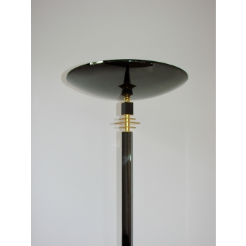 vintage floor lamp black brass 1980s